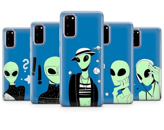 UFO spaceship alien space stars graphic art personalised name phone cover for samsung galaxy s8 s9 s10 s10e s20 s21 plus ultra phone case