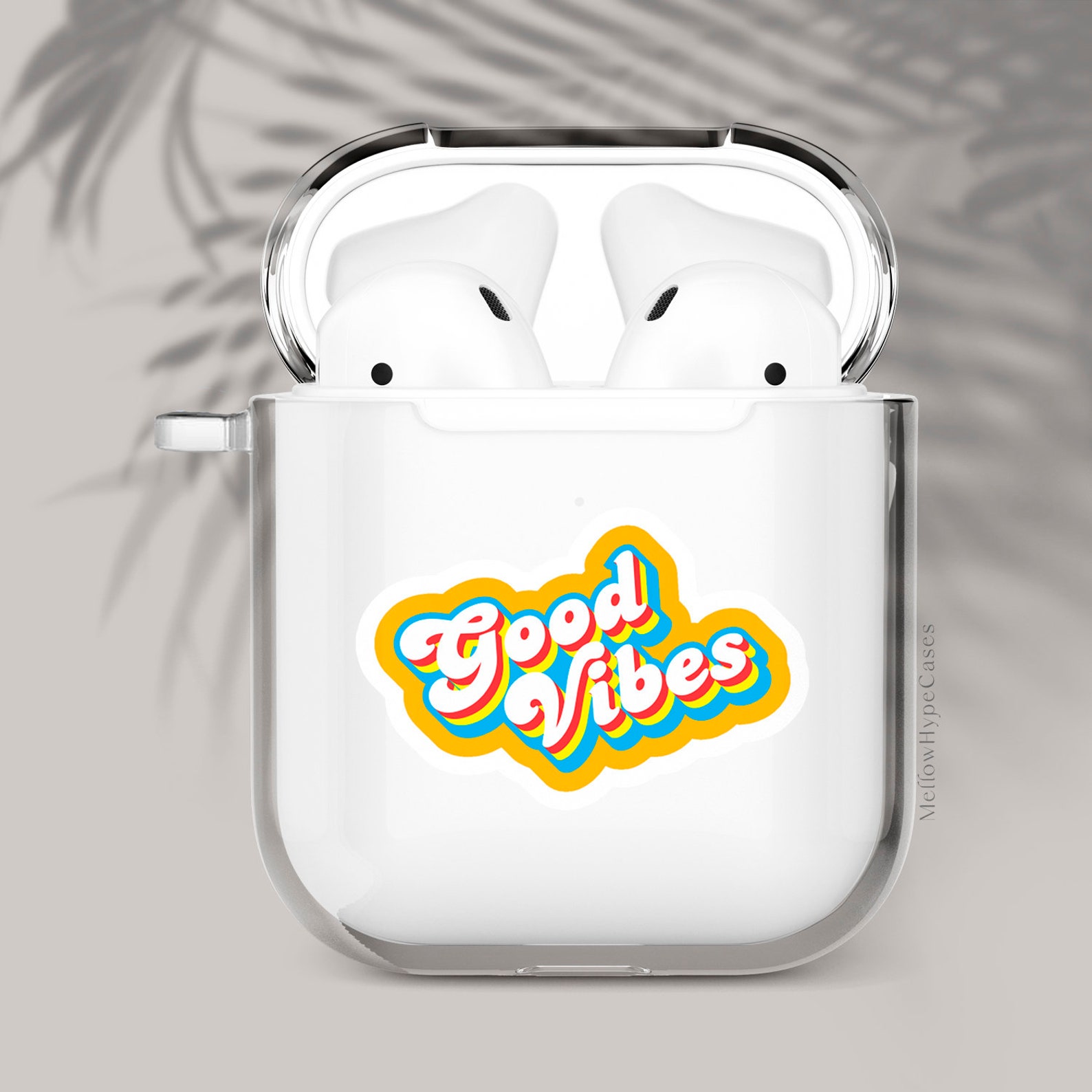 Good Vibes Retro Airpods Case Clear Silicone Cover Aesthetic Etsy UK