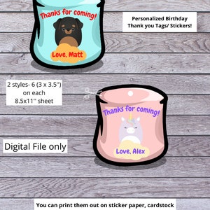 Etiquetas de OBRIGADO de Squishmallows, PDF, adesivo de agradecimento personalizado, tema de aniversário de Squishmallows, decorações de aniversário infantil | Download Digital
