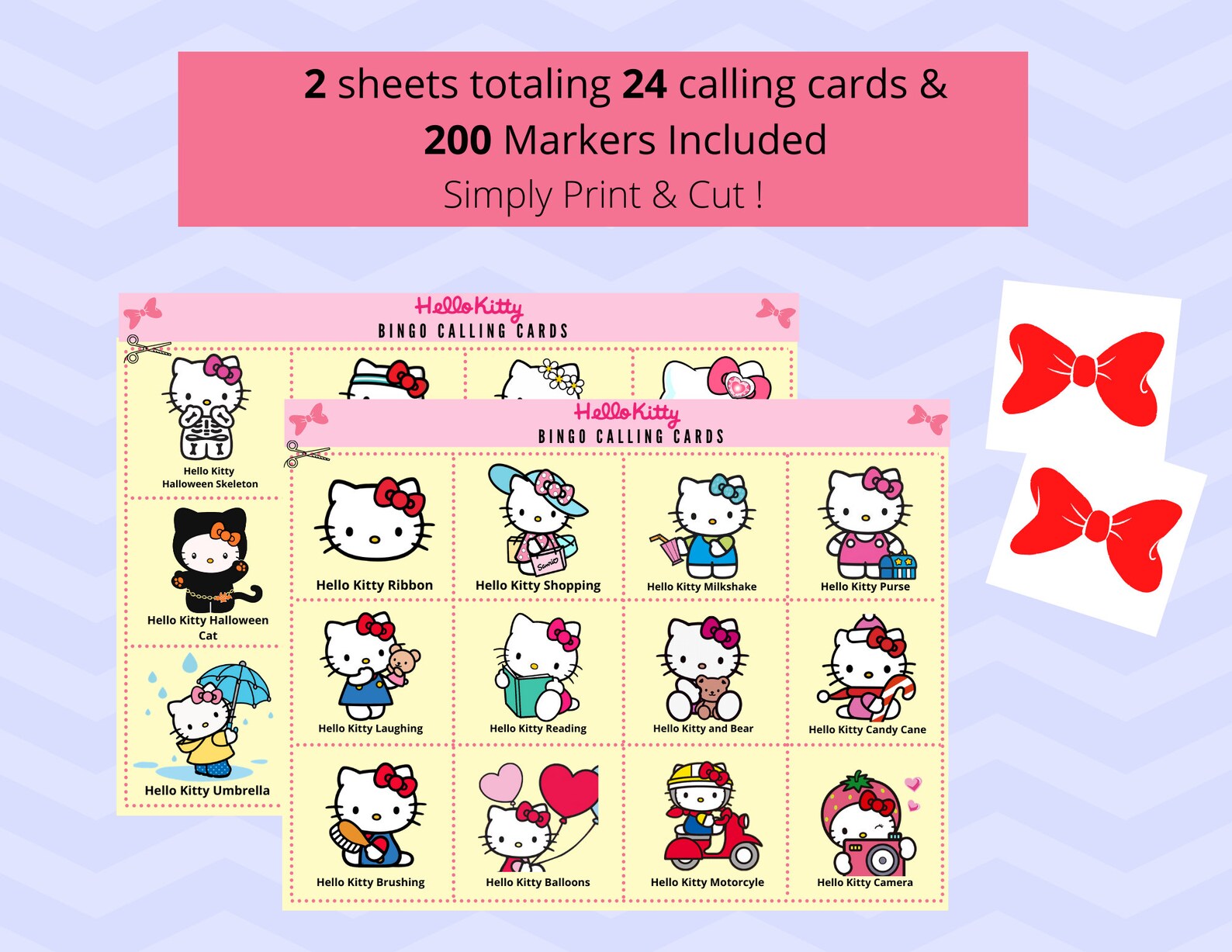 Hello Kitty BINGO Hello Kitty Printable Bingo Hello Kitty Etsy