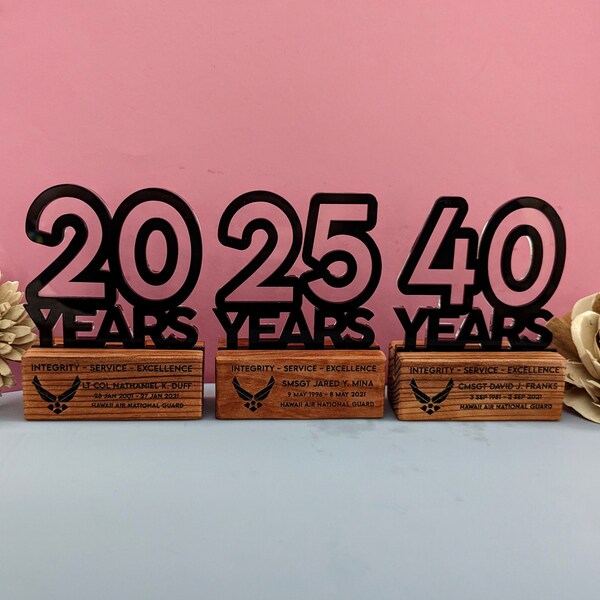 Years of Service Stand-up Desk Award | Personalized Name and Line Number