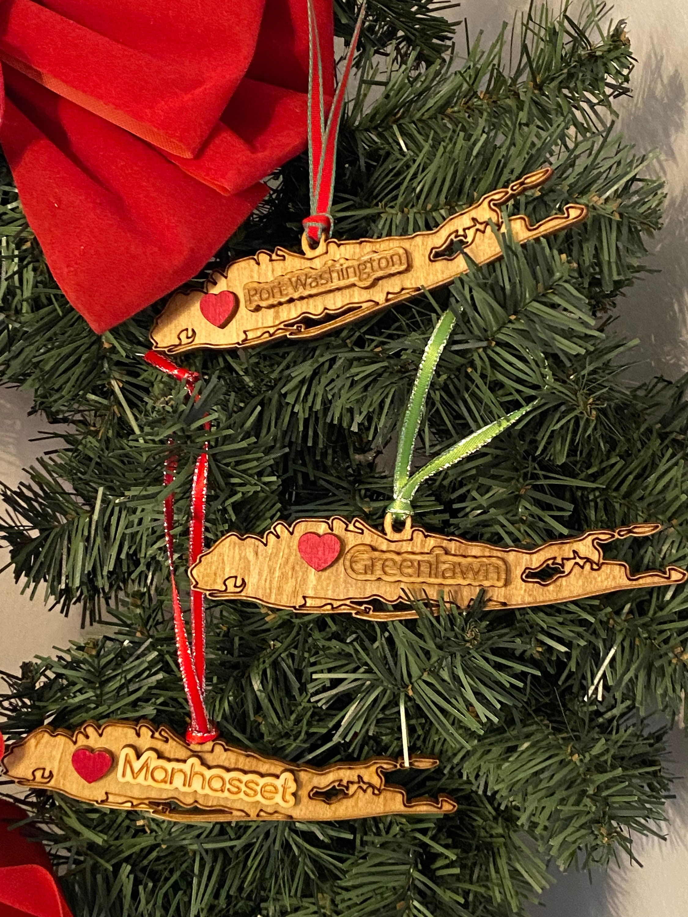 Long Island New York Ornament Long Island Ornament Long Island Gift Custom Town Ornament Long