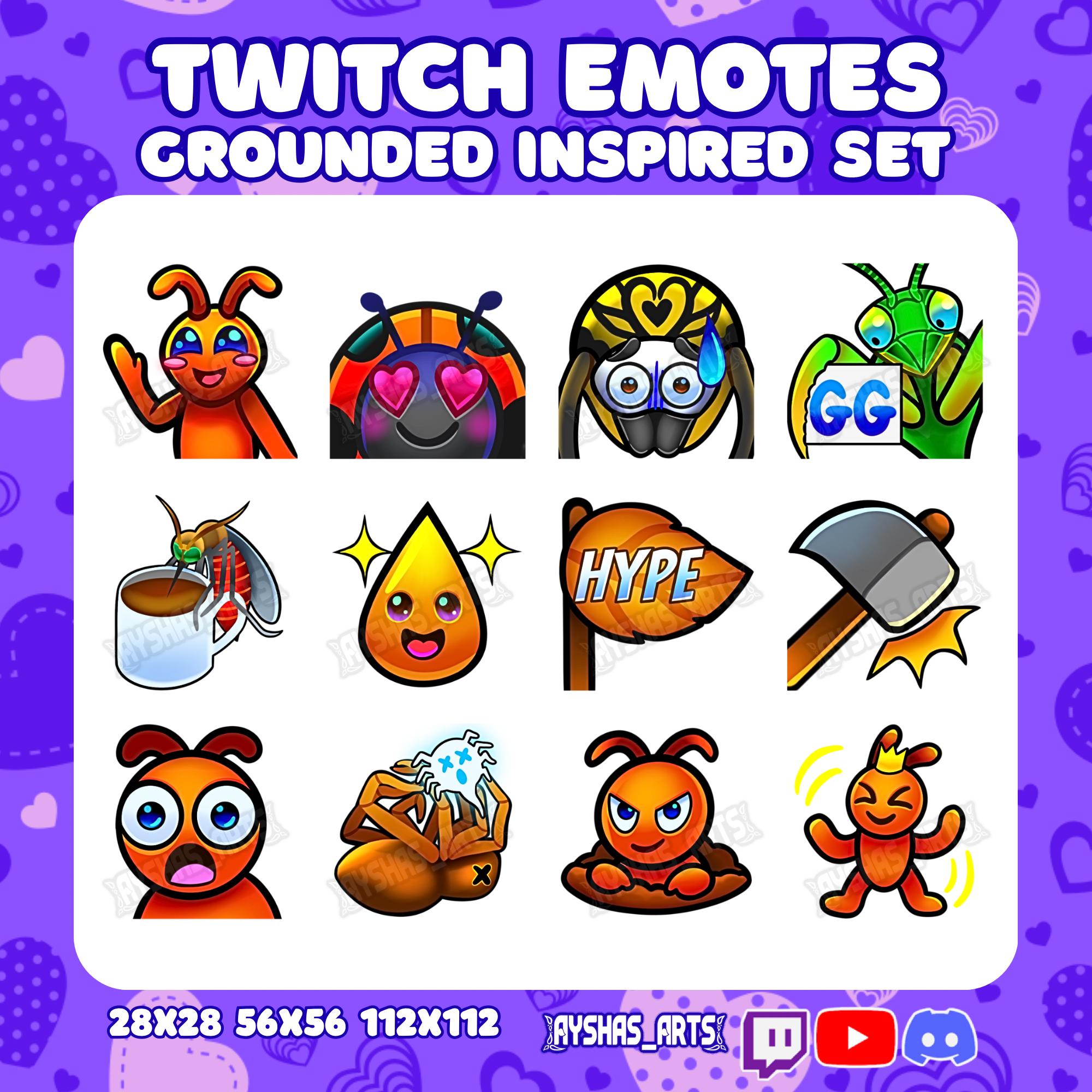 Grounded Emotes Pack: Bug & Survival Stream Emotes - Etsy