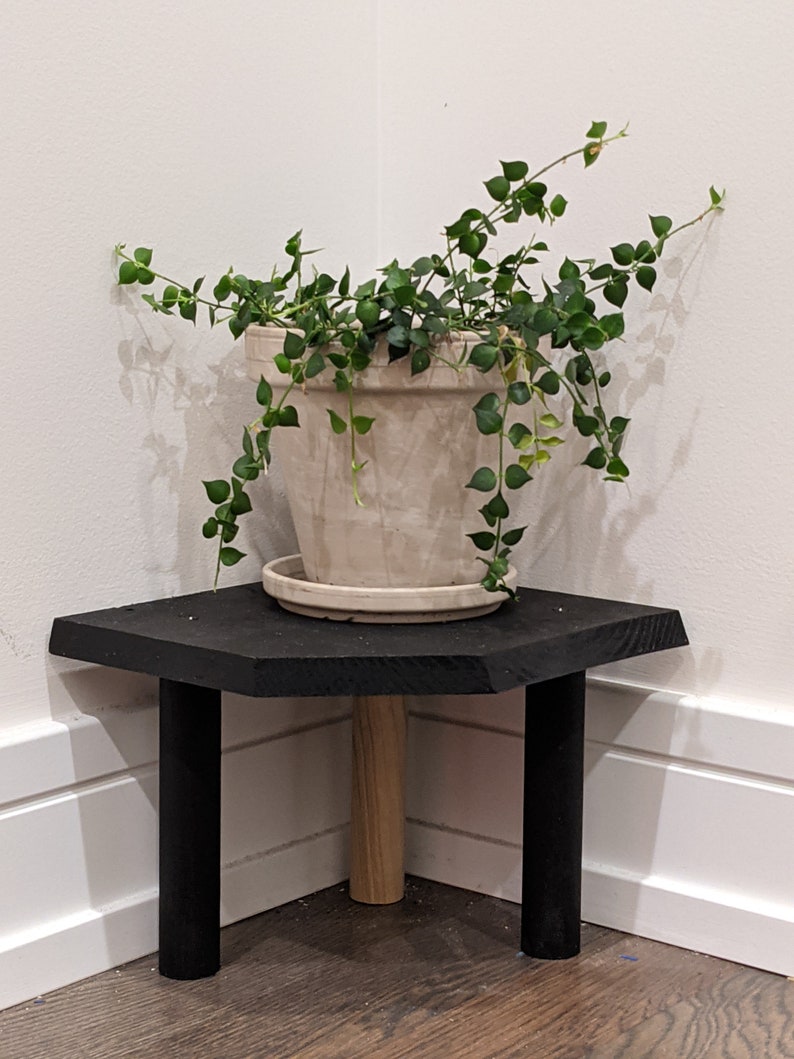 Trendy Three Legged Wooden Plant Stand Side Table Mini Etsy