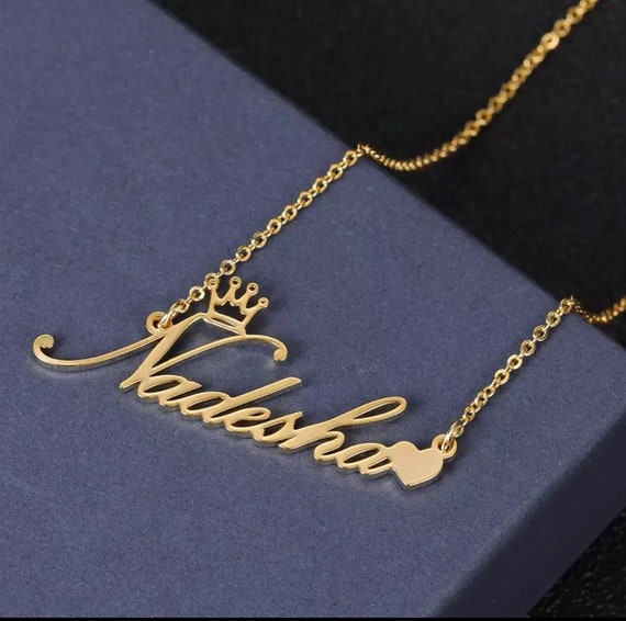 Name necklace with crown store