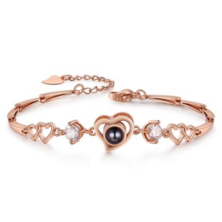 Bracciale Personalizzato Con Foto A Proiezione – Gioiello Con Cuore Commemorativo – Regalo Per Donne
