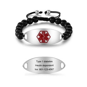 Custom Medical Alert Beaded Bracelet | Discreet Medical Bracelet | Allergy Bracelet | First Aid Gift |