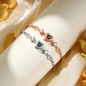 Custom Heart Photo Projection Bracelet: Personalized Keepsake Gift