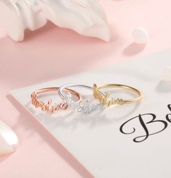 Etsy on sale name ring