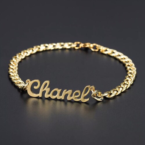Plate Bracelet With Custom Font 