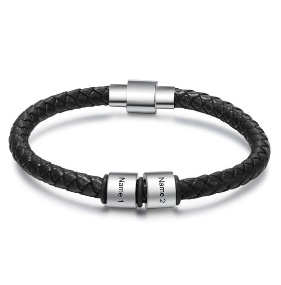 2-3 charm customized Men's bracelet. | Etsy