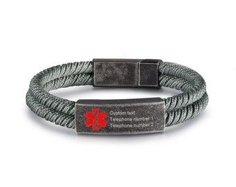 Vintage Medical Id Bracelet for Men |