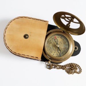 Antique Pocket Navigation Kelvin & Hughes Compass  Vintage Relica 