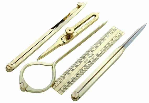 Set Of 2 Brass Drafting Tool Proportional Divider 9 inch & 6 inch