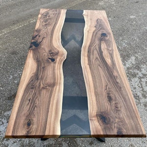 Epoxy table , Luxury dining Table, sofa, Side center table top Live Edge Walnut Table, Custom Order,  Epoxy Resin River Table, Natural Wood