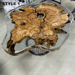 Epoxy Round Table Top, dining, sofa, Side center table top, Live Edge Walnut Table, Custom Order, Epoxy Resin River Table, Natural Wood USE