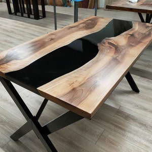 Epoxy, Luxury dining Table, sofa, Side center table top Live Edge Walnut Table, Custom Order,  Epoxy Resin River Table, Natural Wood