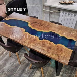 Epoxy Table, dining, sofa ,Side, center tabletop Live Edge Walnut Table ,Custom Order, Epoxy Resin River Table, Natural Wood ,EPOXY TABLE