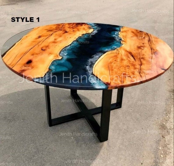 Custom Handmade Live Edge Epoxy Resin Table Top - Gul Natural