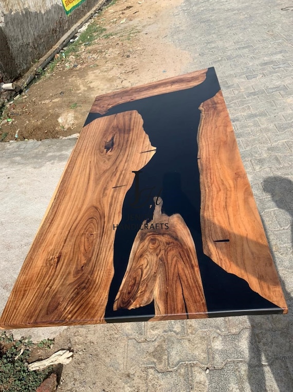 Epoxy Table, Dining, Sofa, Center Table Top Live Edge Walnut Table