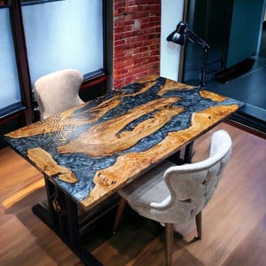 Epoxy table, Luxury dining Table, sofa, Side center table top Live Edge Walnut Table, Custom Order,  Epoxy Resin River Table, Natural Wood