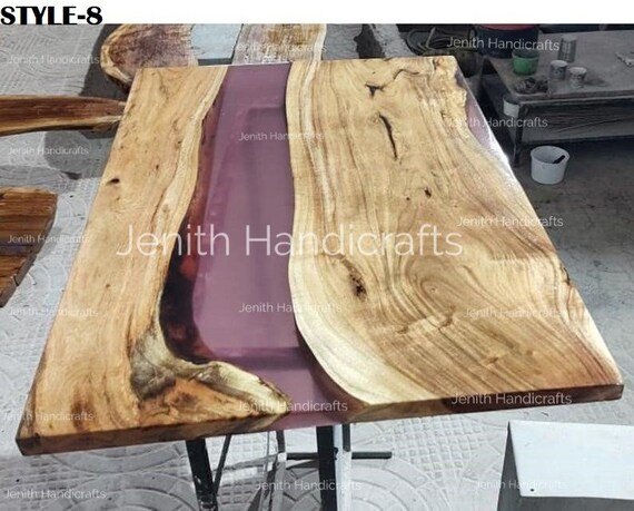 Luxury Epoxy Wood Table Top | Custom River Table | Live Edge Slab for Dining or Coffee Use