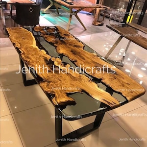 Epoxy Table, dining, sofa,Side, center tabletop Live Edge Walnut Table ,Custom Order, clear Epoxy Resin River Table, NaturalWood &quot;30x60&quot; inc