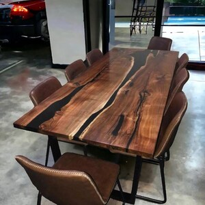 Epoxy table, Luxury dining Table, sofa, Side center table top Live Edge Walnut Table, Custom Order,  Epoxy Resin River Table, Natural Wood