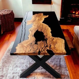 Epoxy table, Luxury dining Table, sofa, Side center table top Live Edge Walnut Table, Custom Order,  Epoxy Resin River Table, Natural Wood