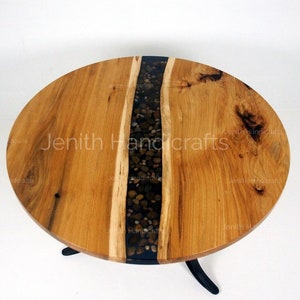 Epoxy Round Table Top, dining, sofa, Side center table top, Live Edge Walnut Table, Custom Order, Epoxy Resin River Table, Natural Wood USE
