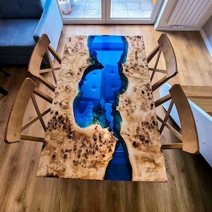 Epoxy table, Luxury dining Table, sofa, Side center table top Live Edge Walnut Table, Custom Order,  Epoxy Resin River Table, Natural Wood