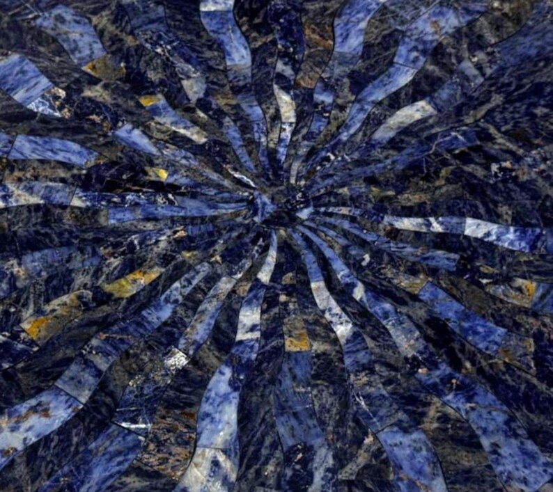 Handcrafted Sodalite Gemstone Dining Table Top – Luxury Blue Stone ...