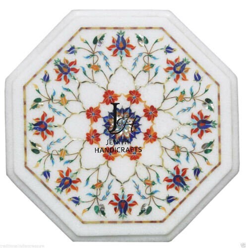 Round Marble Inlay Table Topcoffeedinning side Table Top - Etsy