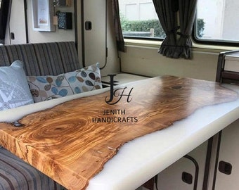 Epoxy handgemaakte luxe eetkamer, bank, zijste midden tafelblad Live Edge Walnut Tafel, Aangepaste bestelling, Zwarte Epoxy Resin River Table, Natuurlijk Hout