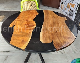 Live Edge Walnut Epoxy River Table Top (24x24 Inch)