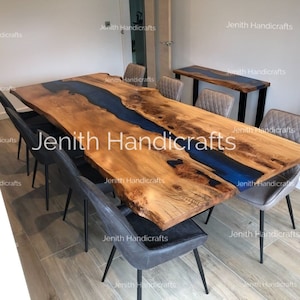 Epoxy Table, dining, sofa,Side, center tabletop Live Edge Walnut Table ,Custom Order, blue Epoxy Resin River Table, NaturalWood &quot;30x60&quot; inc