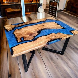 Epoxy table, Luxury dining Table, sofa, Side center table top Live Edge Walnut Table, Custom Order,  Epoxy Resin River Table, Natural Wood