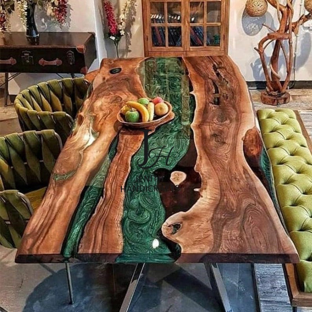 Table de salle à manger Edge chêne nature 200x100x3 patin noir Live-Edge