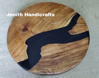 Live Edge Walnut Epoxy River Table Top, Handmade Acacia Wood Dining, Side, Center Table