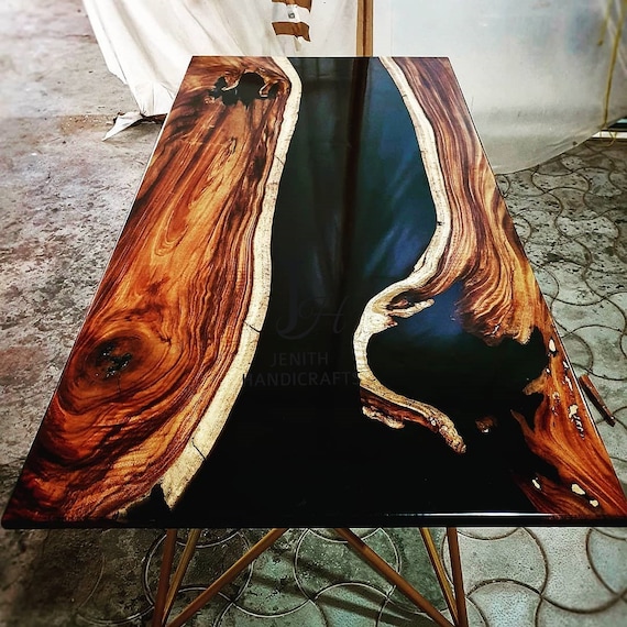 Black walnut live cheap edge river table