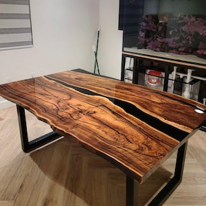 Epoxy, Luxury dining Table, sofa, Side center table top Live Edge Walnut Table, Custom Order,  Epoxy Resin River Table, Natural Wood