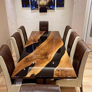 Epoxy table, Luxury dining Table, sofa, Side center table top Live Edge Walnut Table, Custom Order,  Epoxy Resin River Table, Natural Wood