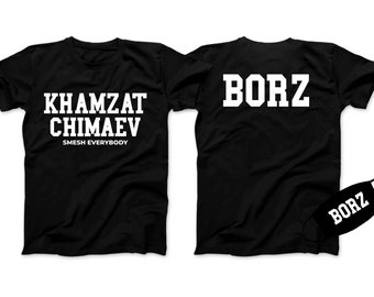 Khamzat chimaev camiseta Smersh todo el mundo UFC Athletic Sports Top 100% algodón Reino Unido Hecho ropa deportiva de moda callejera Máscara gratis