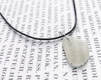 White Scottish Sea Glass short necklace