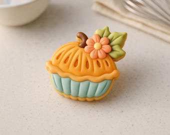 Pumpkin Pie Cookie Cutter & Optional Guideline Stencil | Thanksgiving Cookie | Fall Pie Cookie