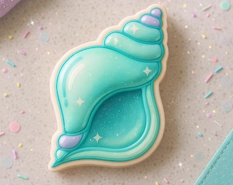 Cortador de galletas de caracola / Cortador de galletas y plantilla de guía opcional / Cumpleaños de sirena, Galletas bajo el mar