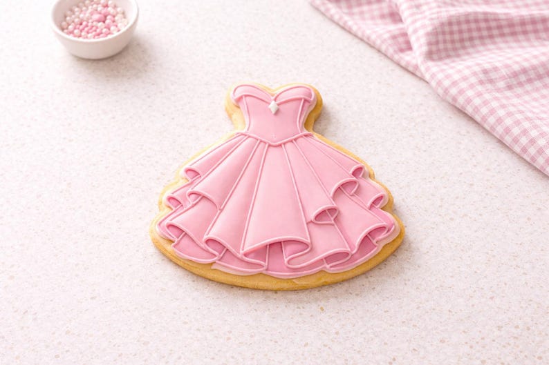 Wicked Princess Dress Cookie Cutter | Fairytale Ballgown Cookie | Wizard Birthday Cookie | Magical Dress Cutter image 1