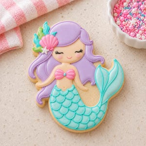 Mermaid Girl Cookie Cutter | Mermaid Birthday Cookie Cutter | Under the Sea Cutter | Ocean Party Cutter