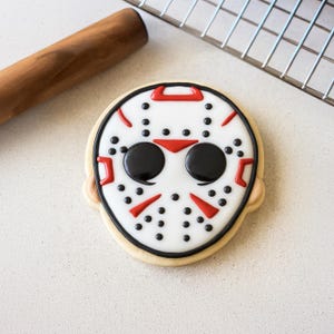 Jason Voorhees Cookie Cutter & Optional Stencil | Horror Movie Cookies | Halloween Baking