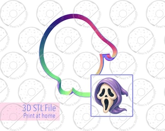 Fichier STL pour emporte-pièce Ghostface | Impression 3D à la maison | Téléchargement numérique | Fichier impression 3D Halloween